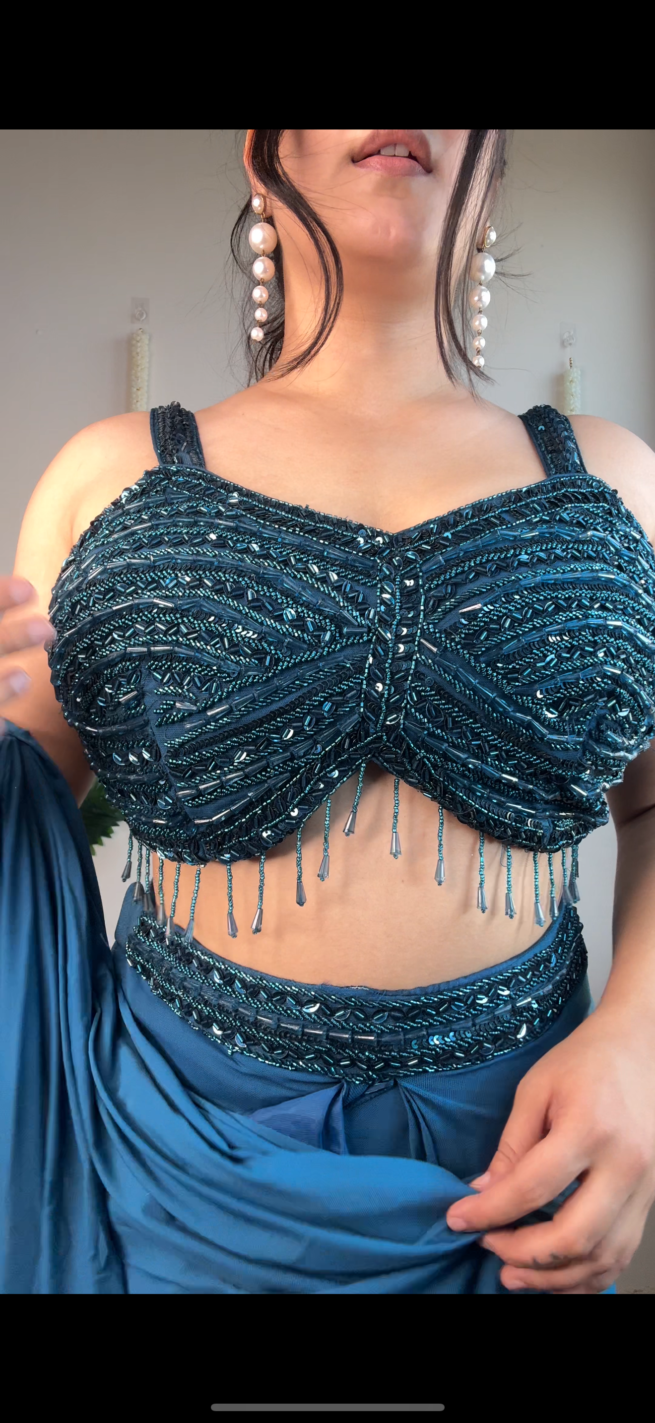 Ruffles saree