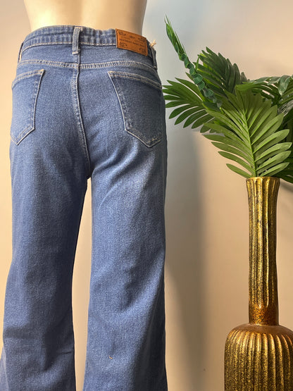 Side slit bootcut denim(8074)