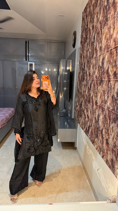 Zari Kurta Black
