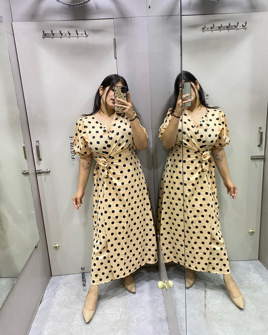 Polka dot wrap dress