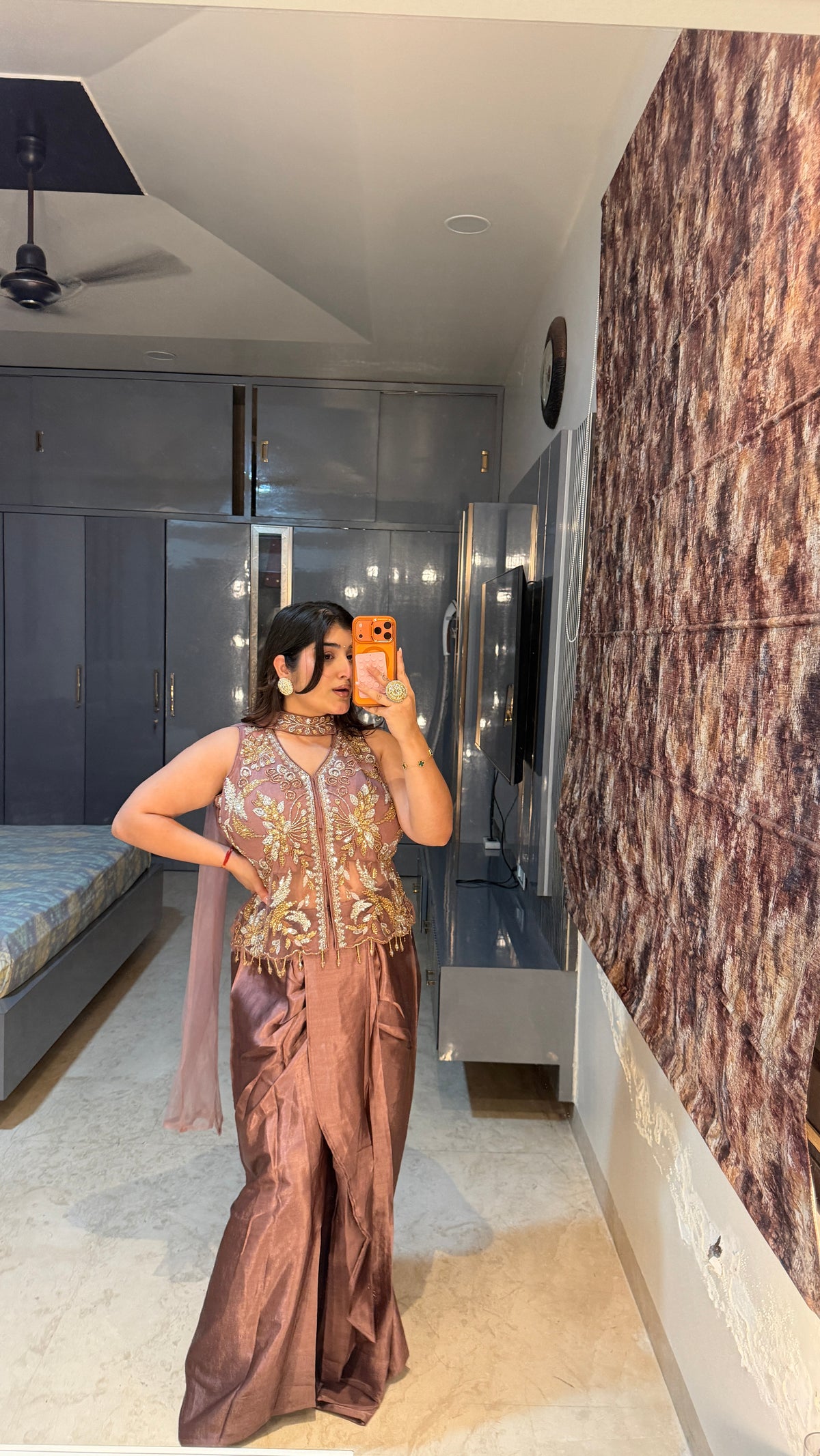 Phoolkari skirt set