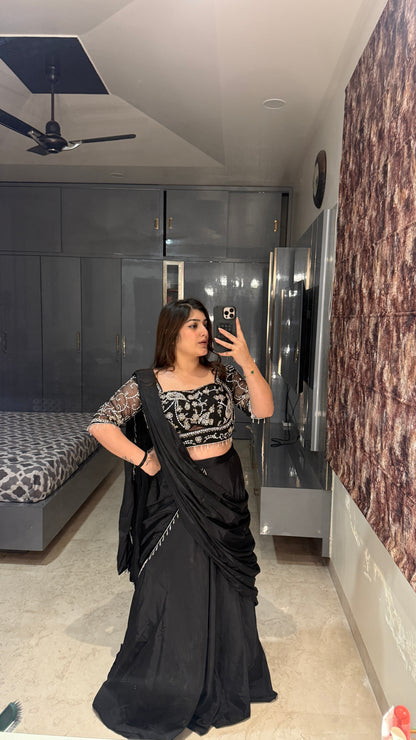 Chandani Saree Black