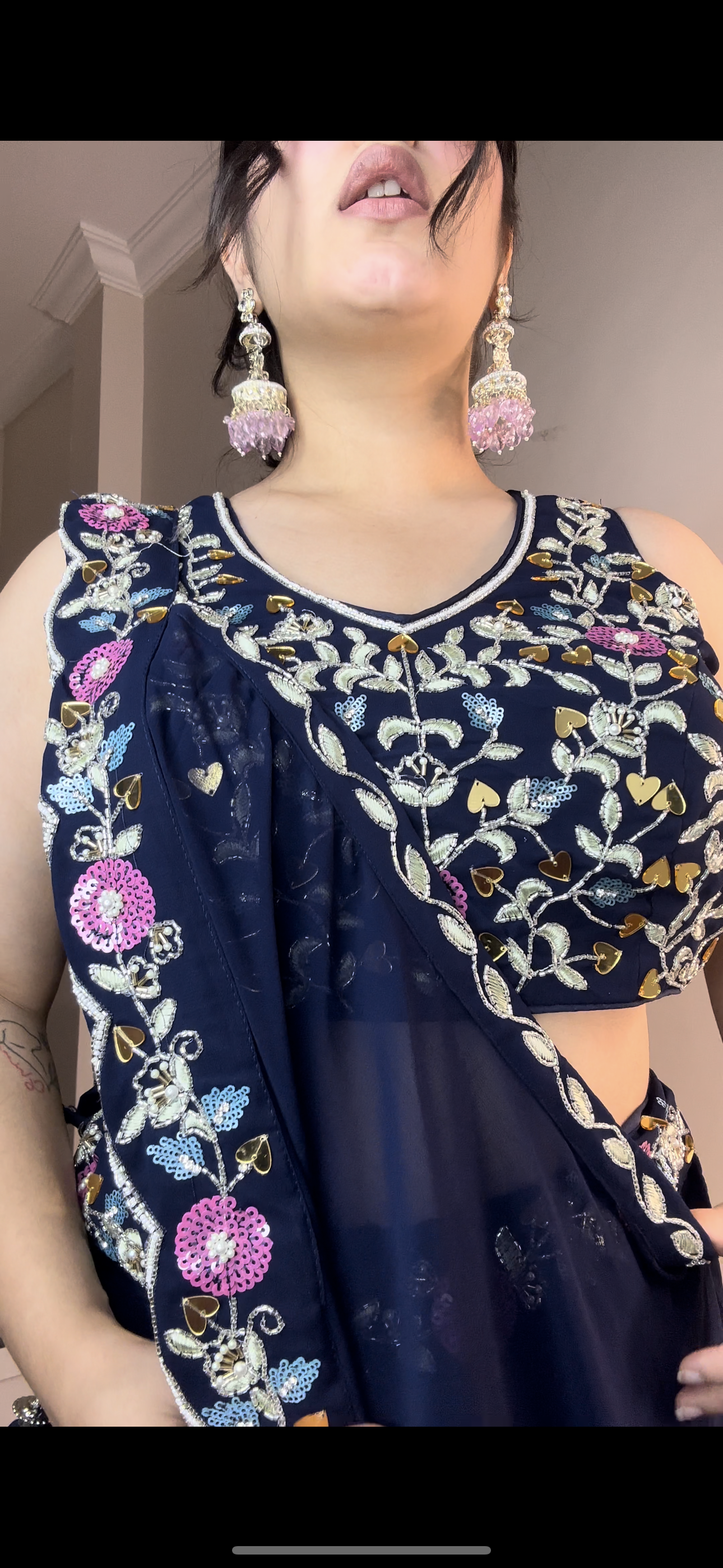 Hearts 3 piece handwork blue