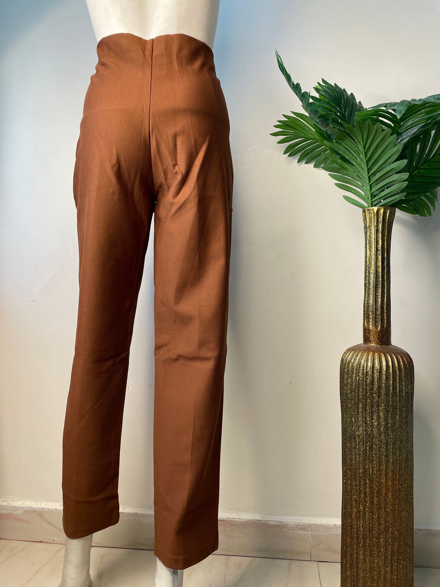 Brown formal pants(yj)