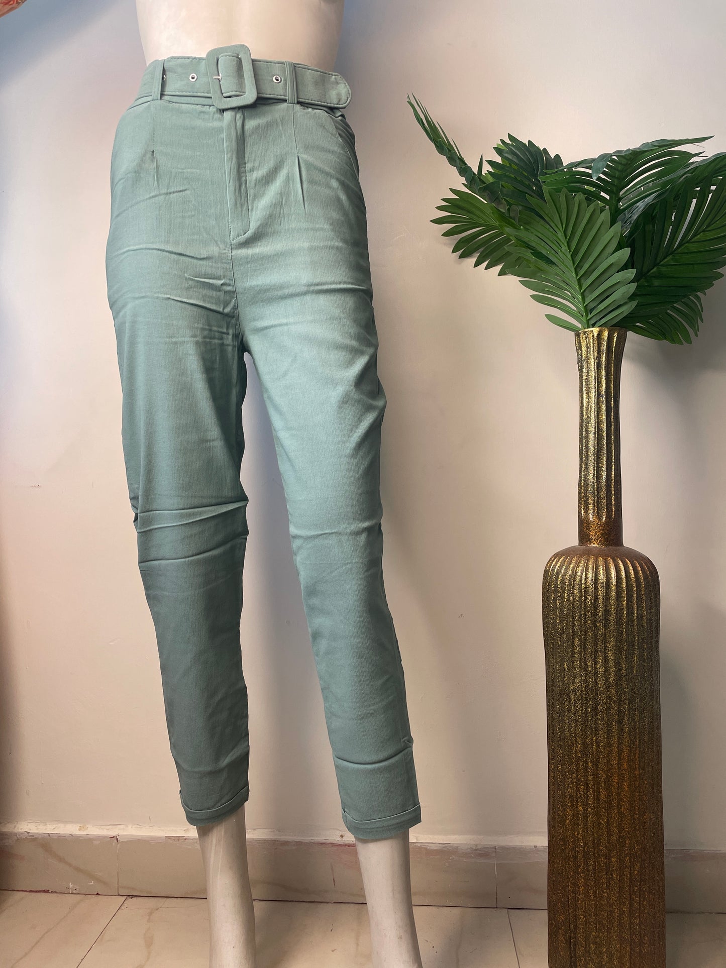 Ankle length pant with belt(skin fit)