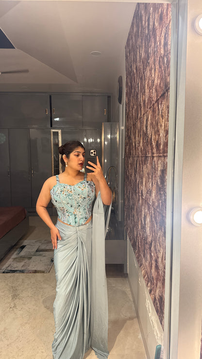 Naina saree ( mint green)
