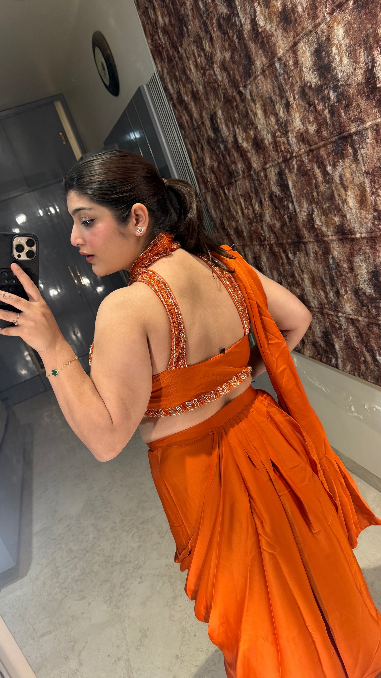 Halter neck saree