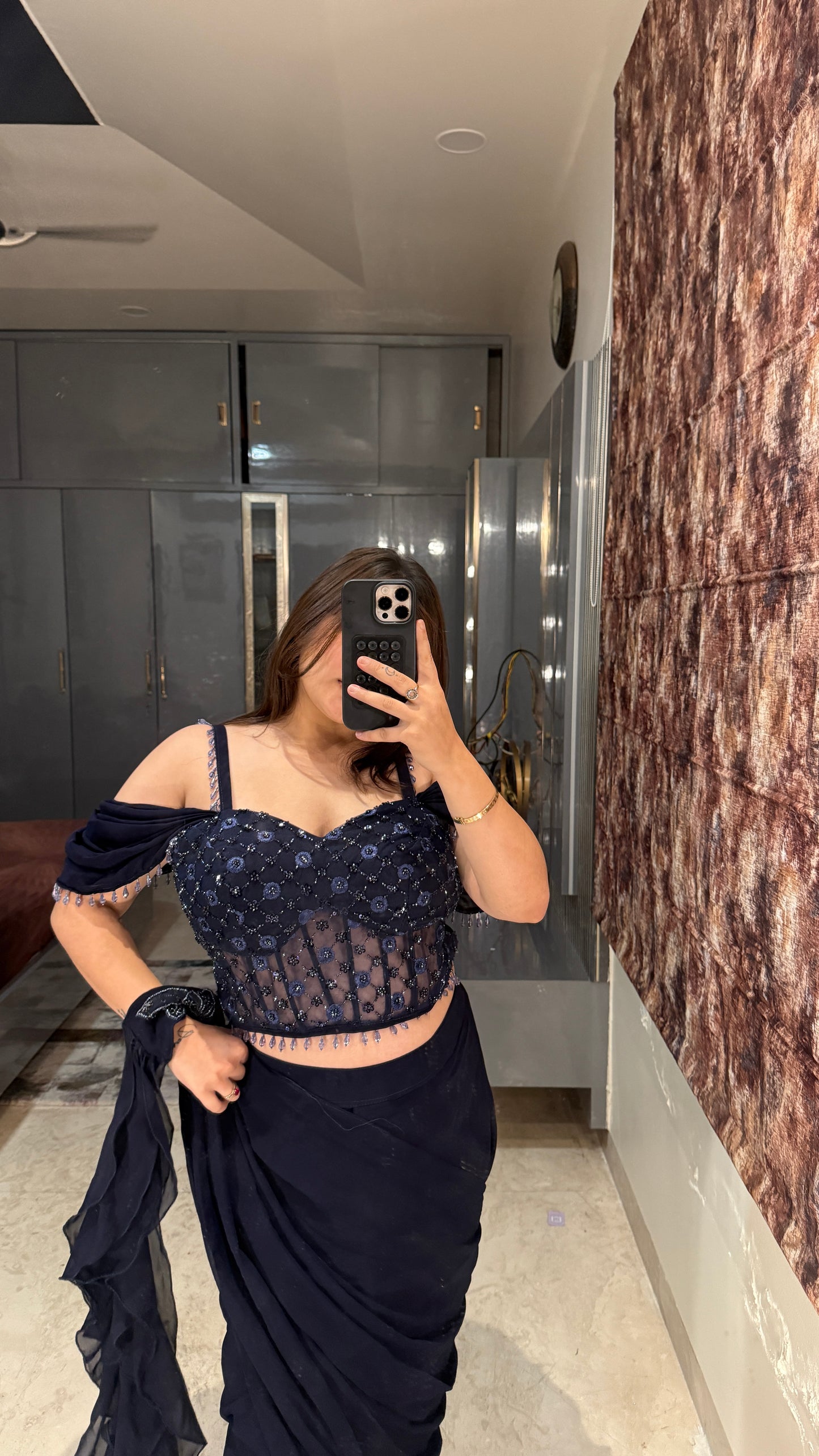 Sparkly saree 2.0(blue)