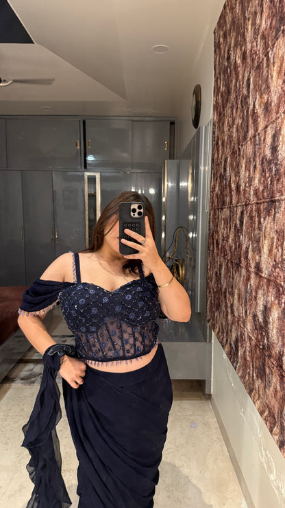 Sparkly saree 2.0(blue)