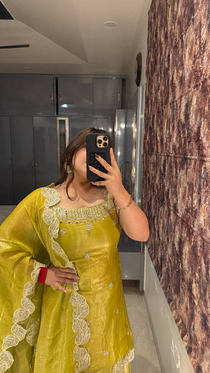 Zimi plazo set(haldi yellow)