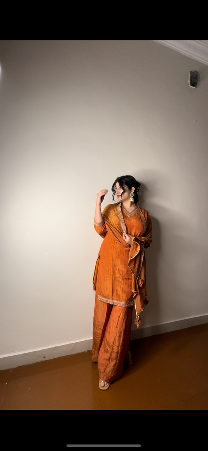 Crushed rust orange set