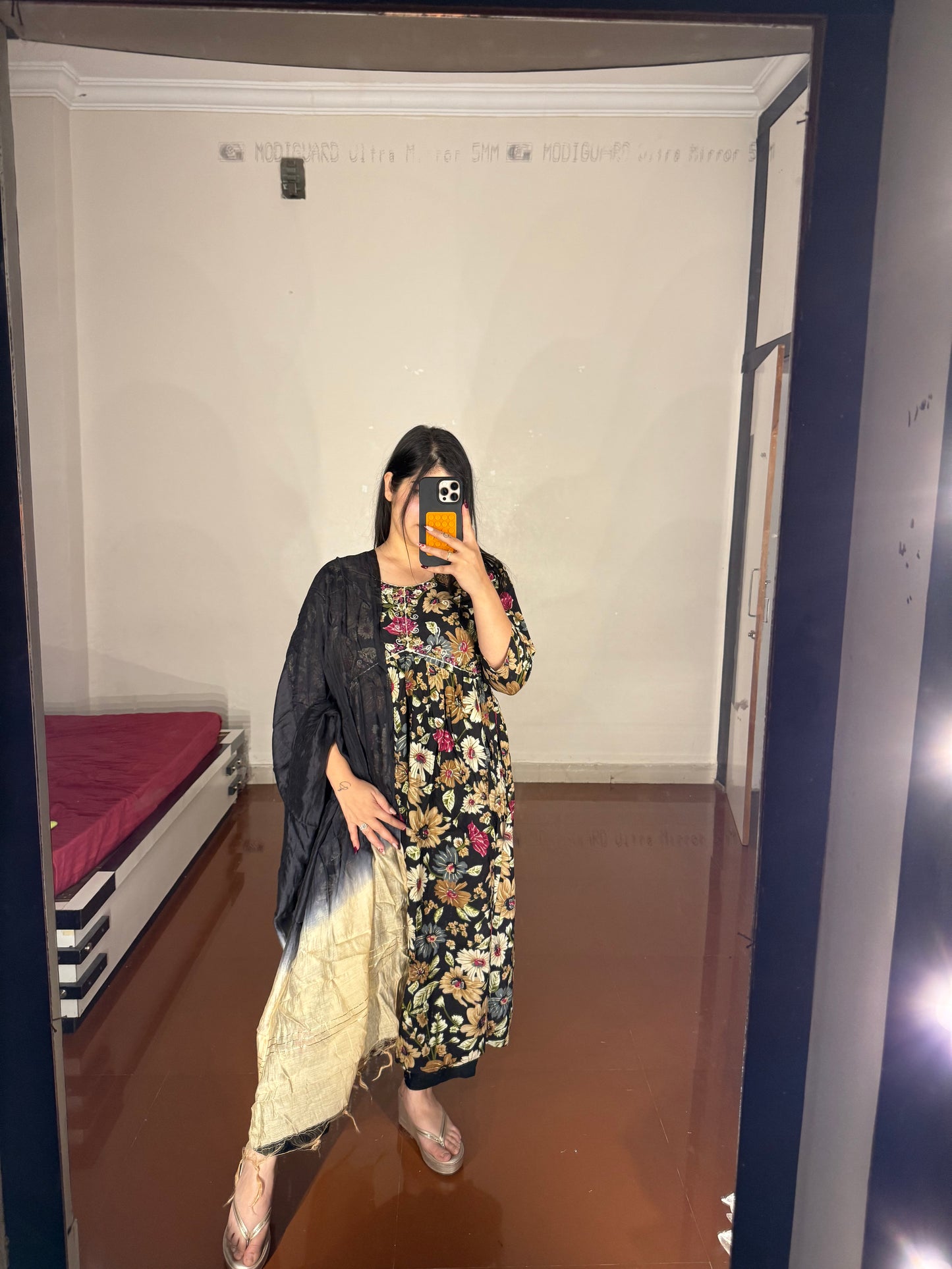 Muslin anarkali suit