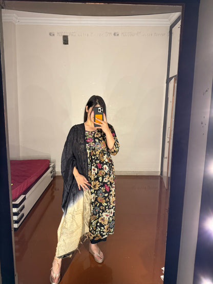 Muslin anarkali suit