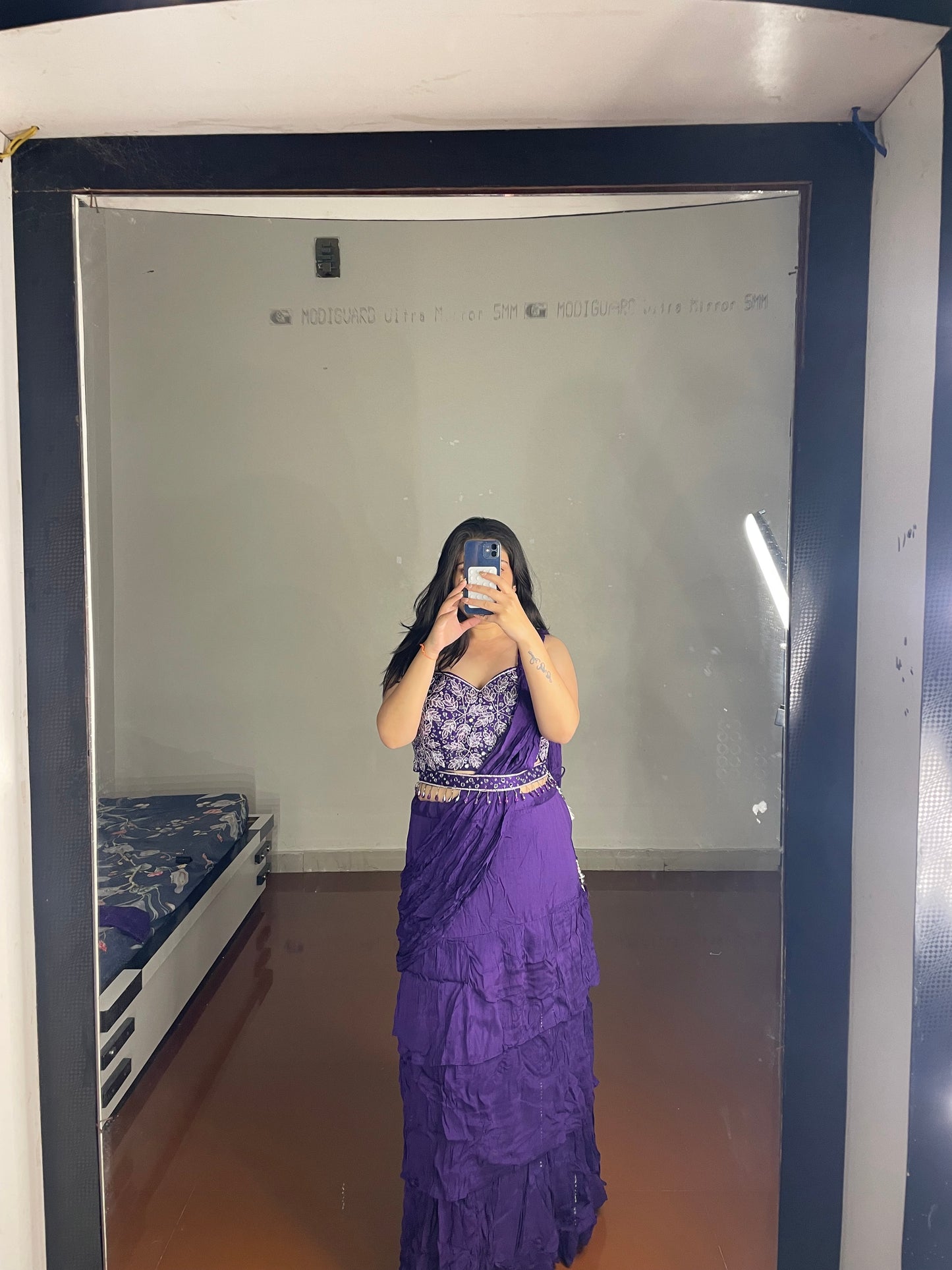 Predrape saree with belt