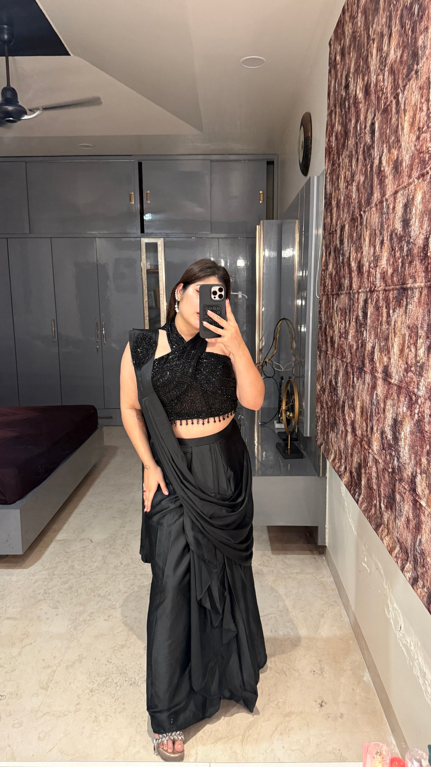 Halter neck saree