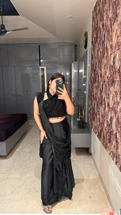 Halter neck saree