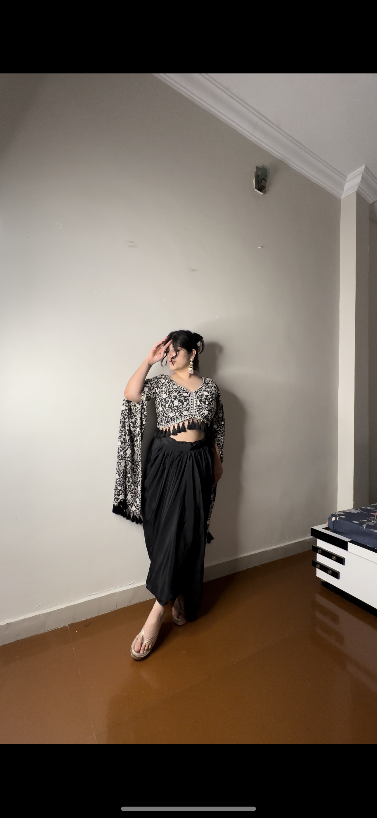 Long sleeves embroidered indowestern