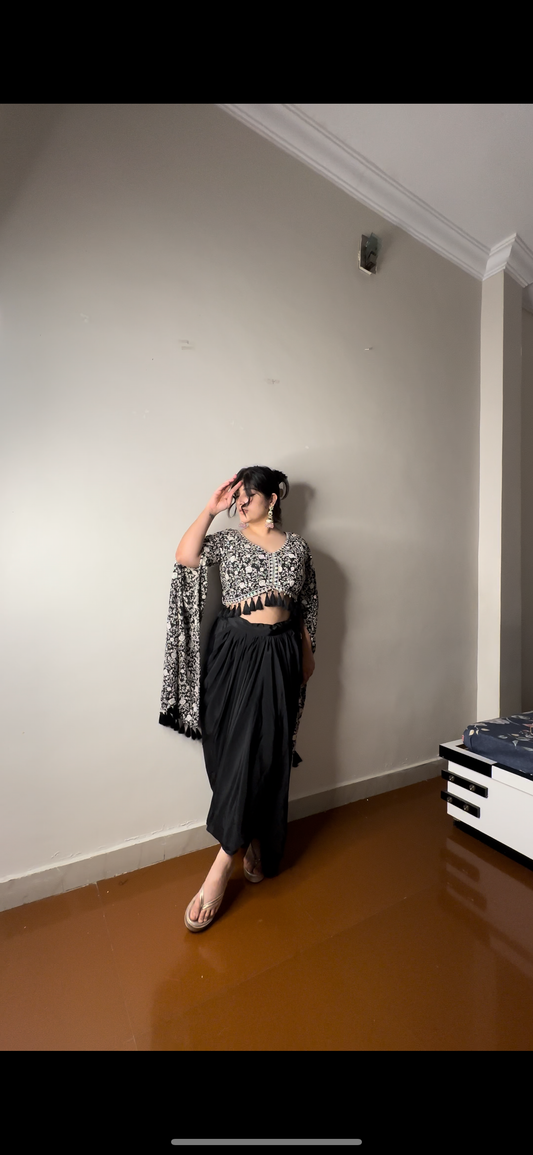 Long sleeves embroidered indowestern