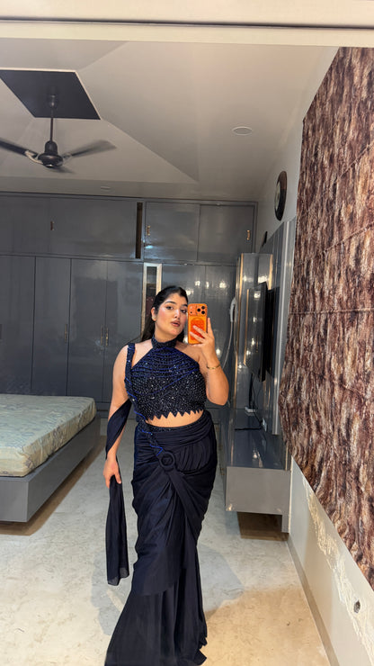 Blue Bomb halter neck