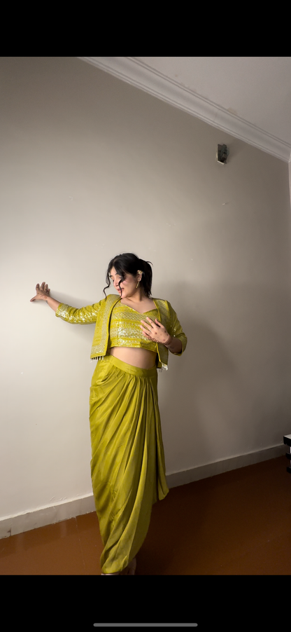 Sequin short jacket set