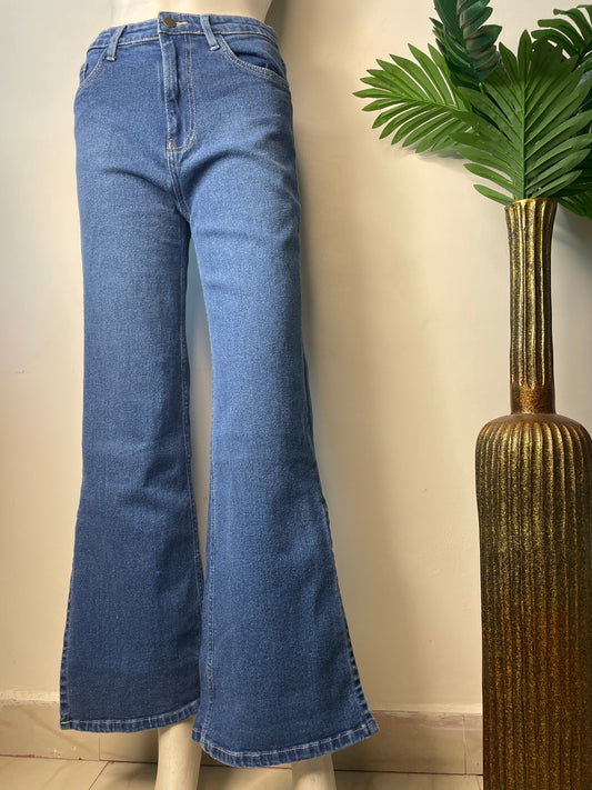 Side slit bootcut denim(8074)