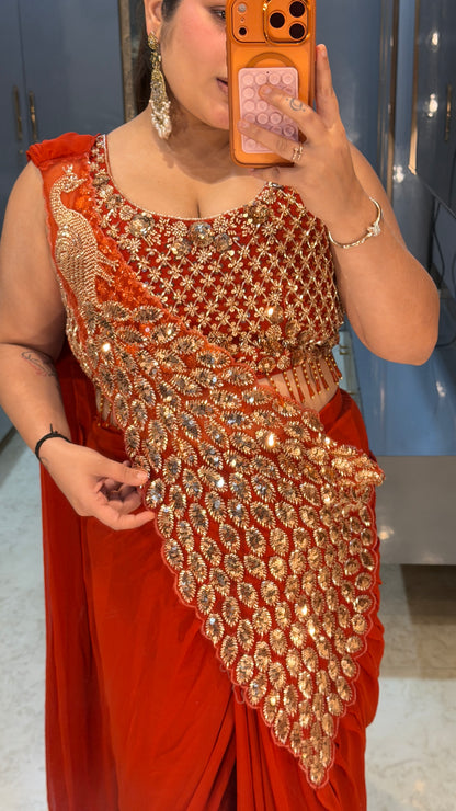 Heavy pallu saree