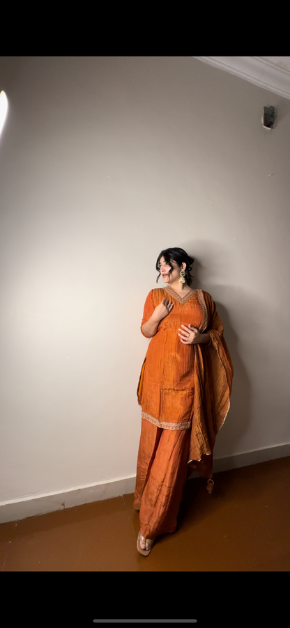 Crushed rust orange set