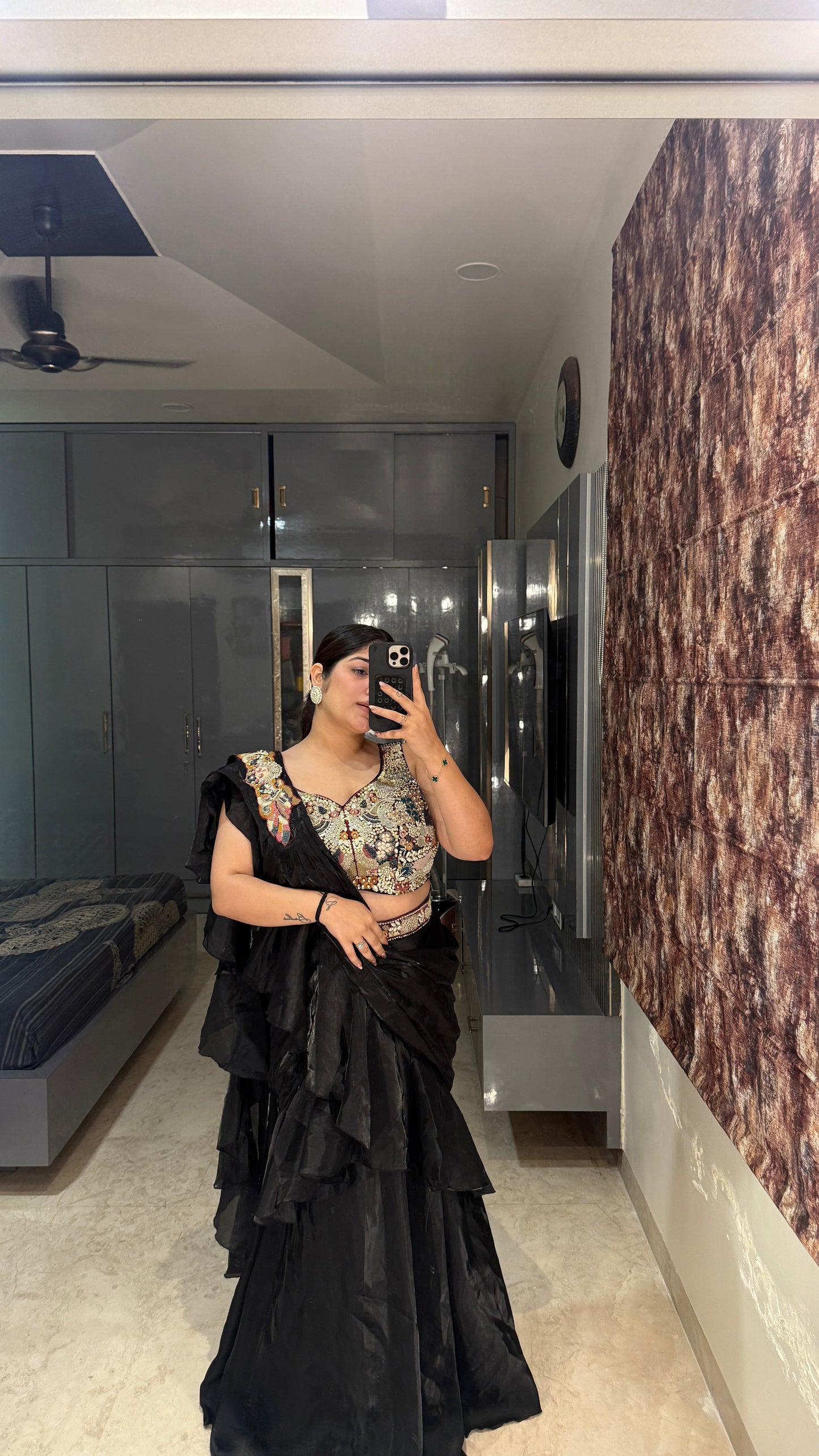 Ruffle saree