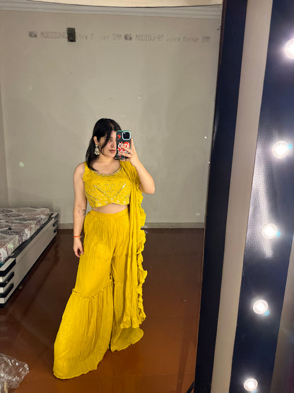 Pre drape saree