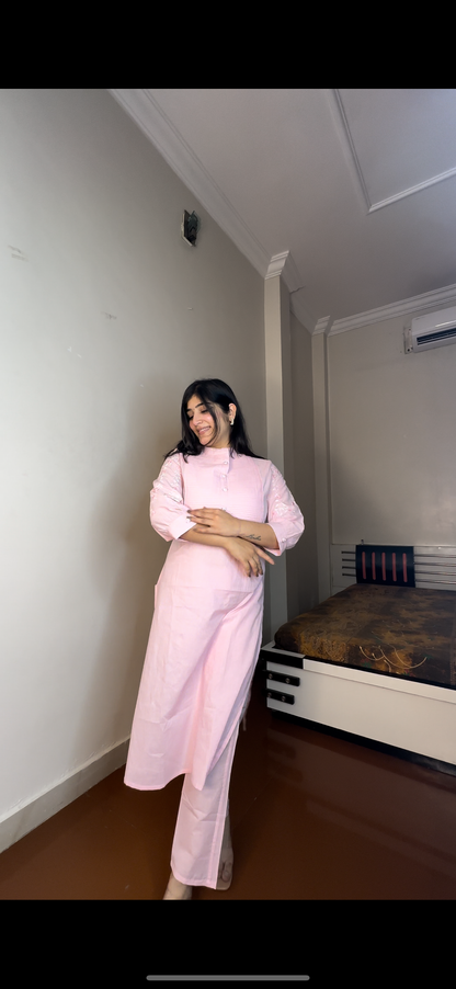 Baby pink cotton set