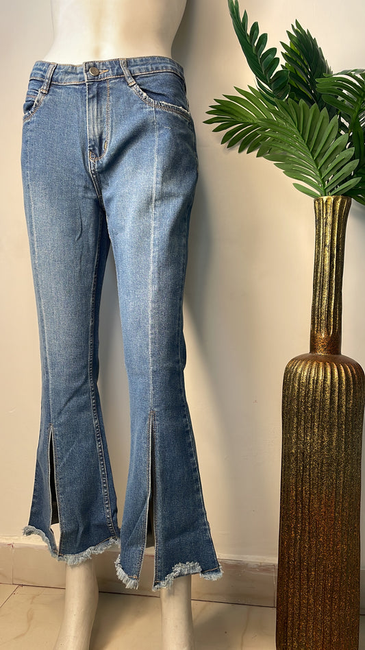 Stone ankle length bootcut denim(3182)