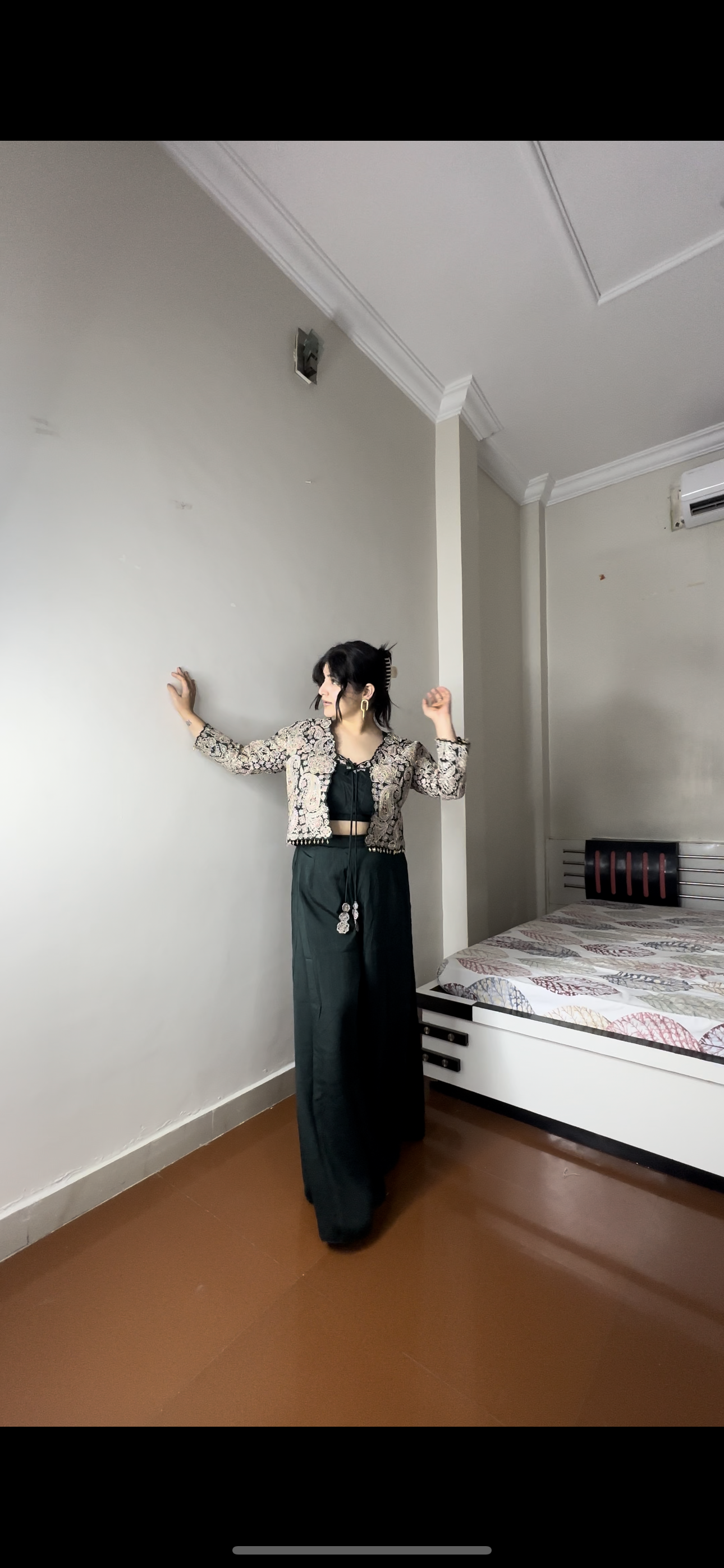 Fully embroided jacket set