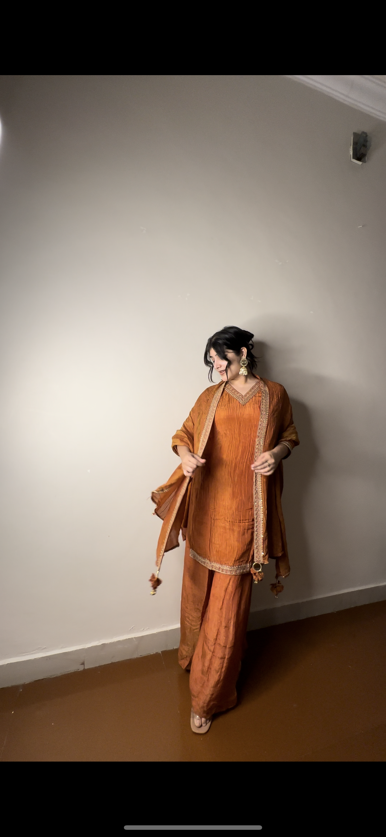 Crushed rust orange set