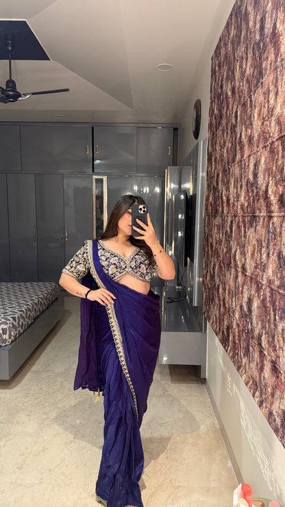 Dil Aagya saree 2.0 Purple