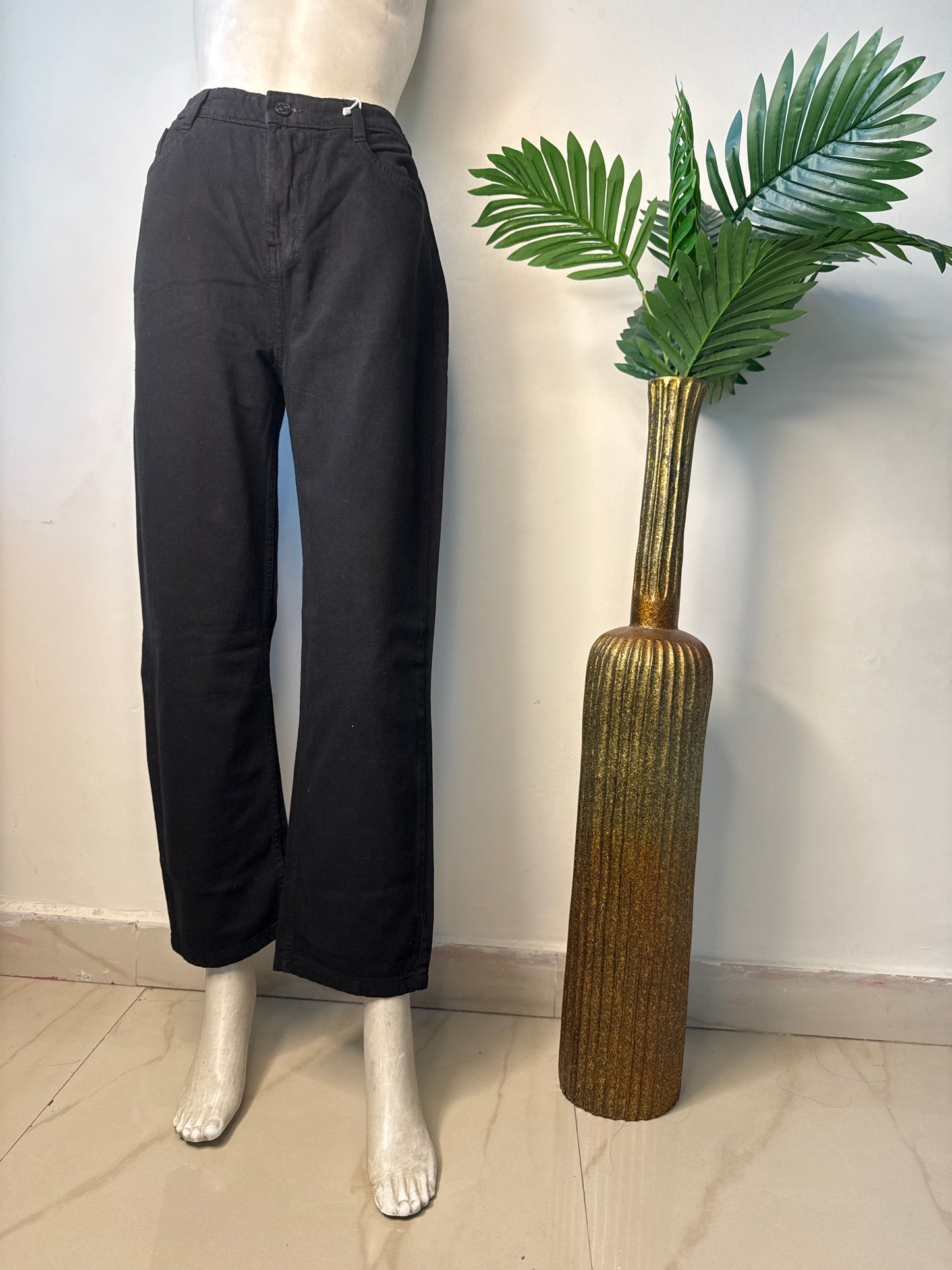 9364 black straight leg stretchable