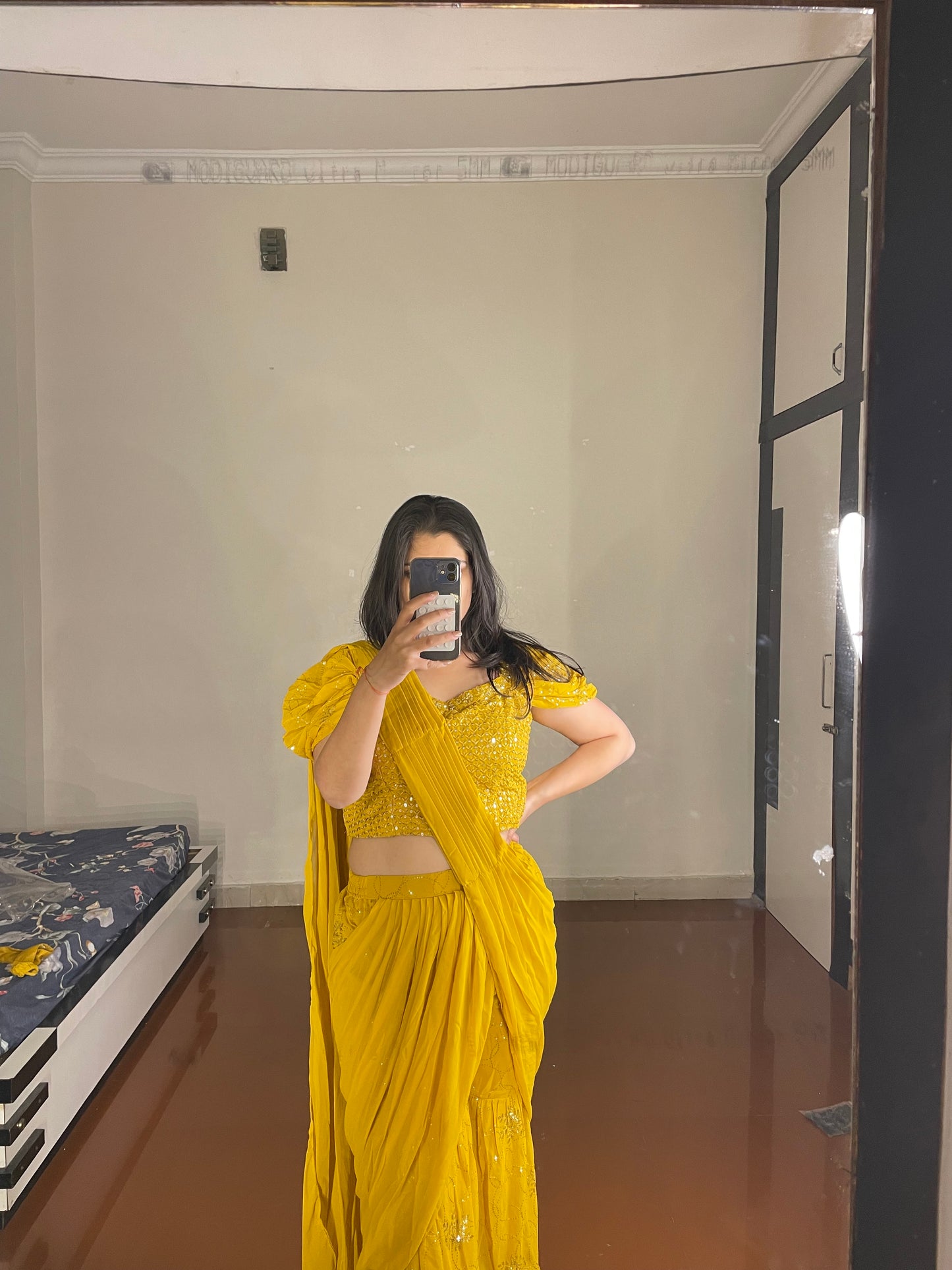 Predrape sharara saree