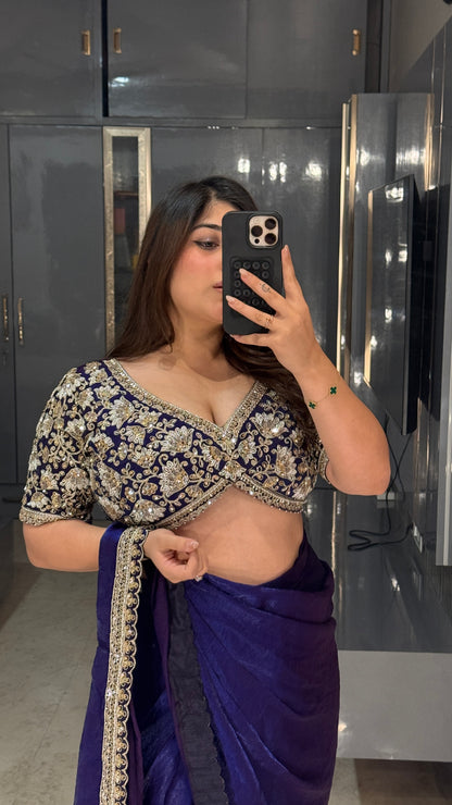 Dil Aagya saree 2.0 Purple