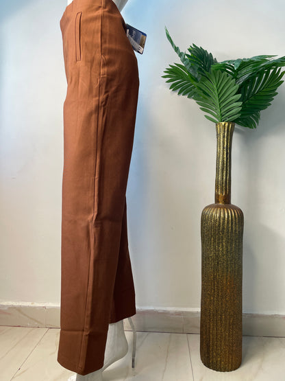 Brown formal pants(yj)