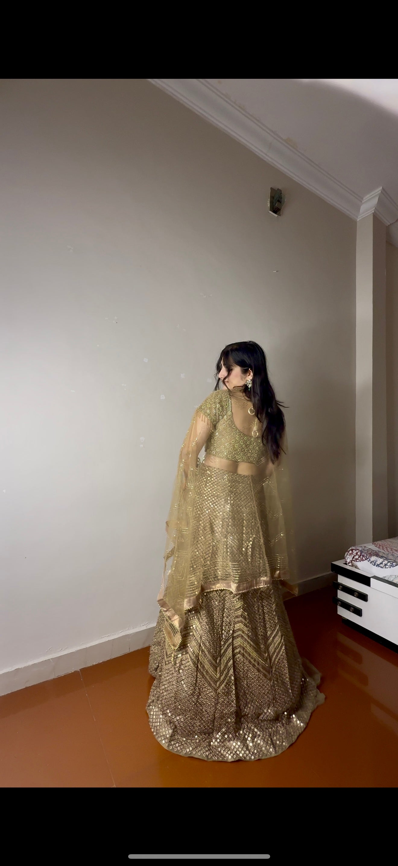 Rust gold Lehenga