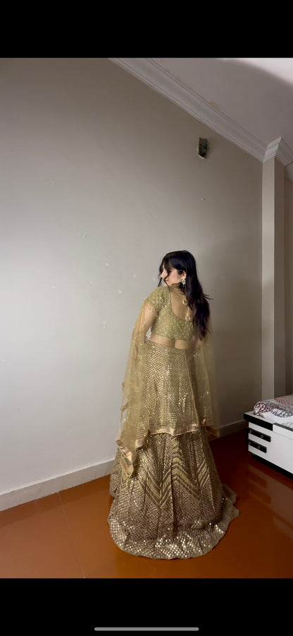 Rust gold Lehenga