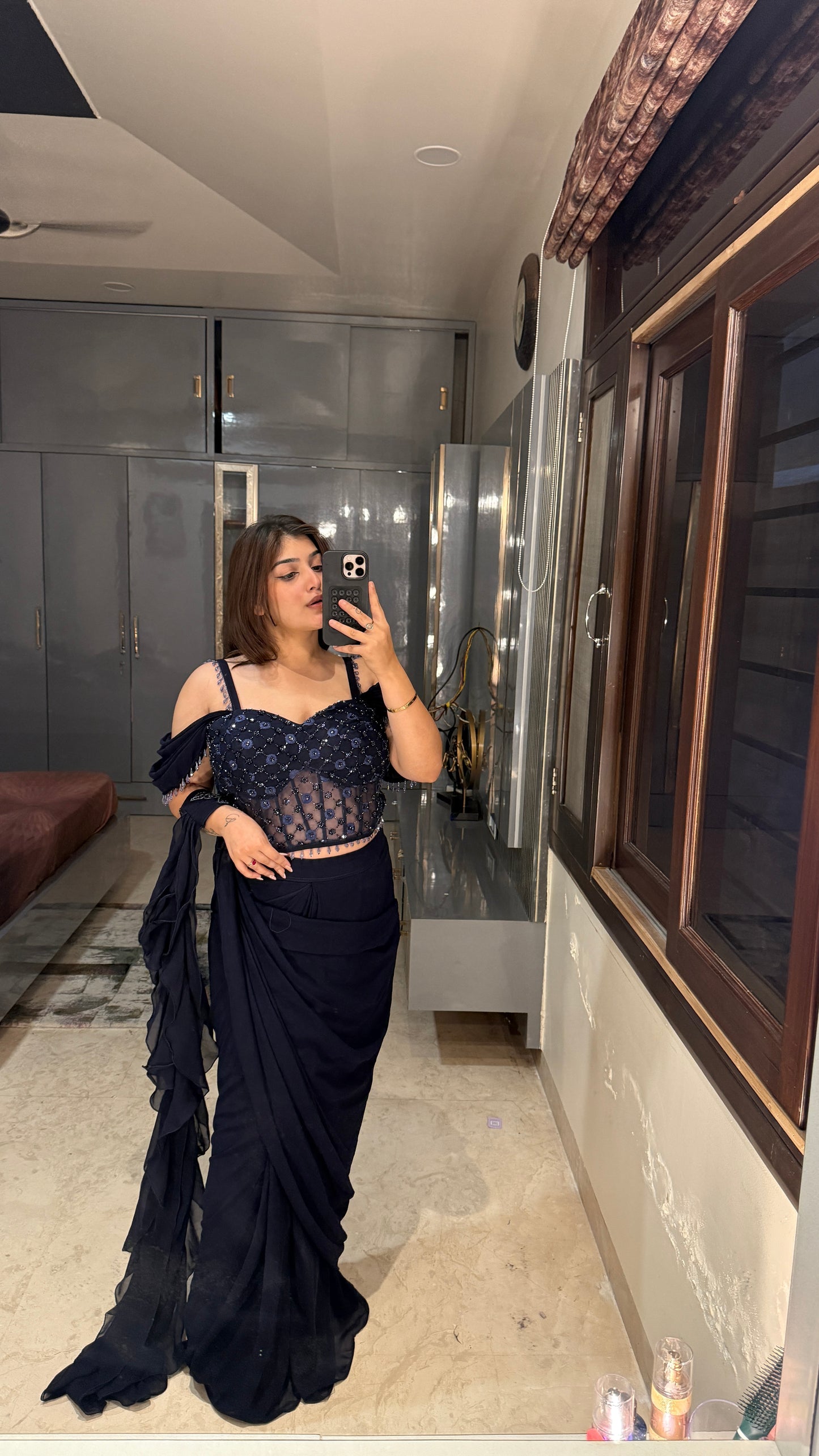 Sparkly saree 2.0(blue)
