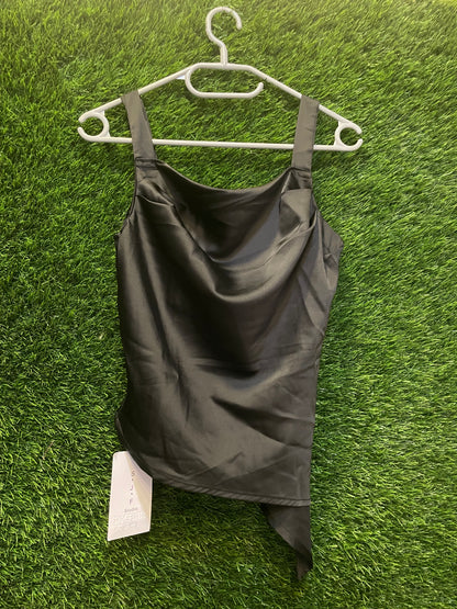 Black satin top