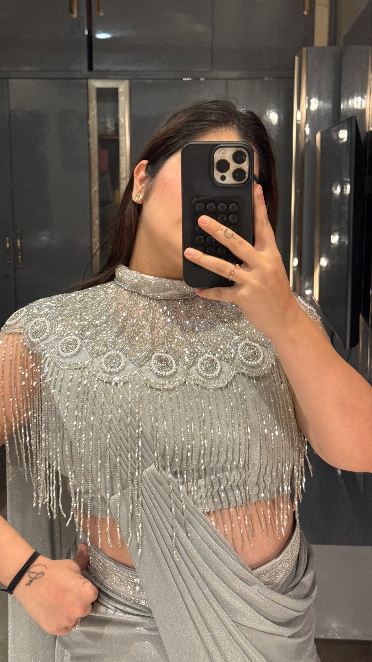 Fringes saree