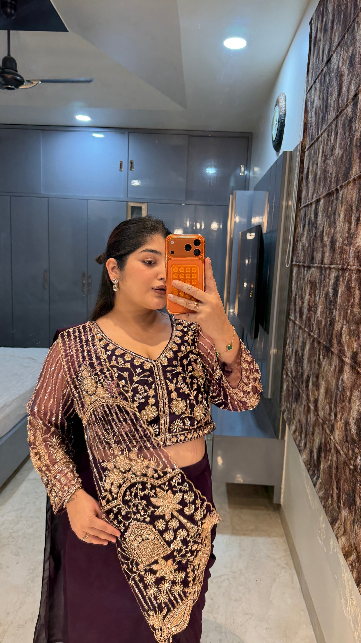 Tropical saree(purple)