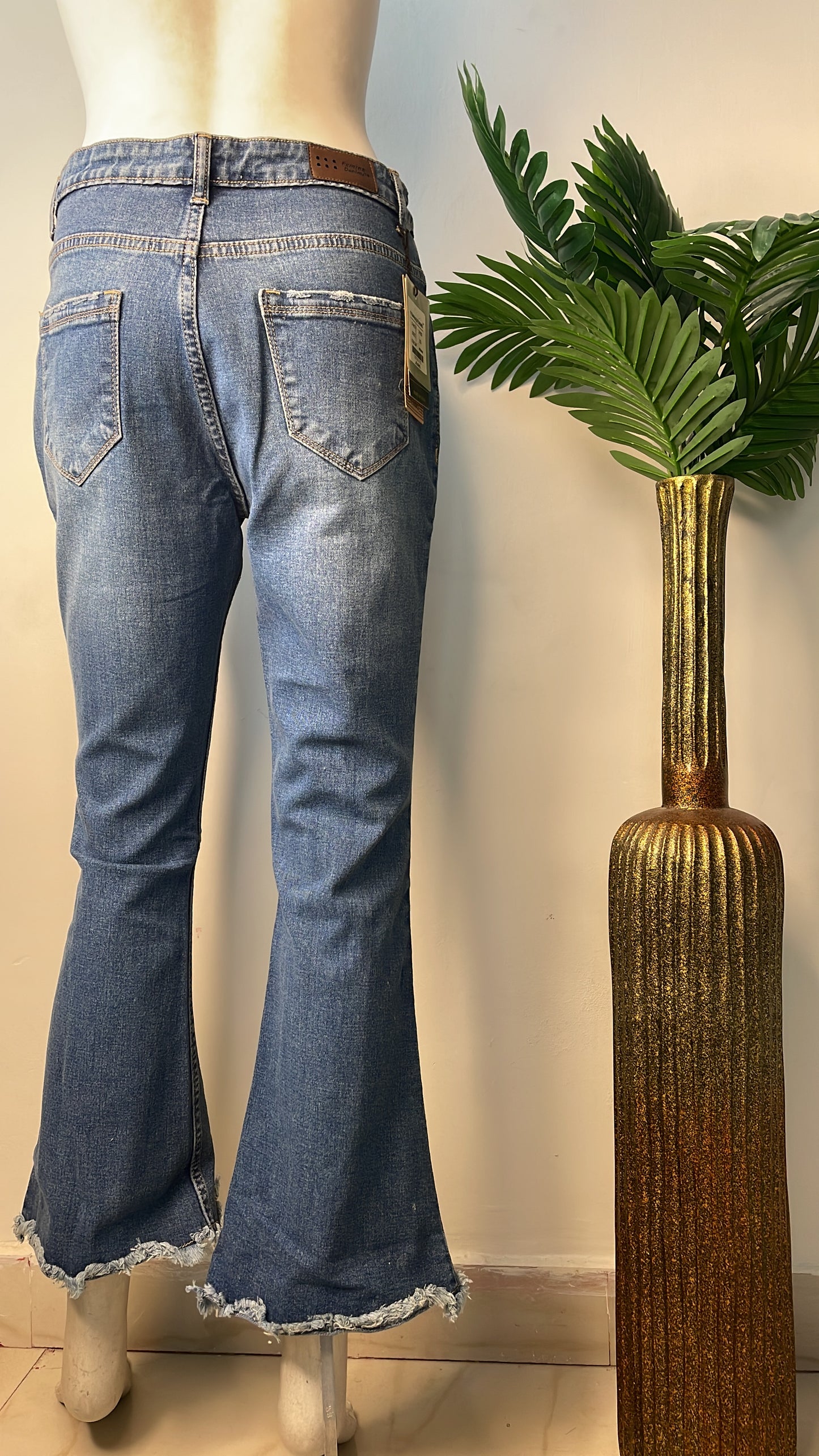 Stone ankle length bootcut denim(3182)