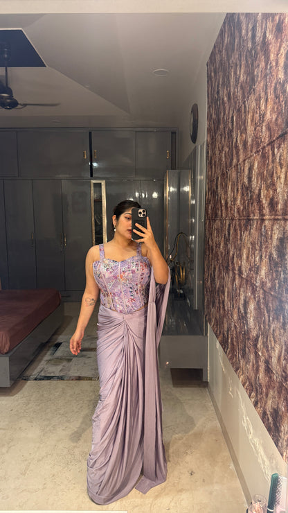 Naina saree Lavander