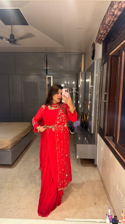 Karwachauth saree(pink)