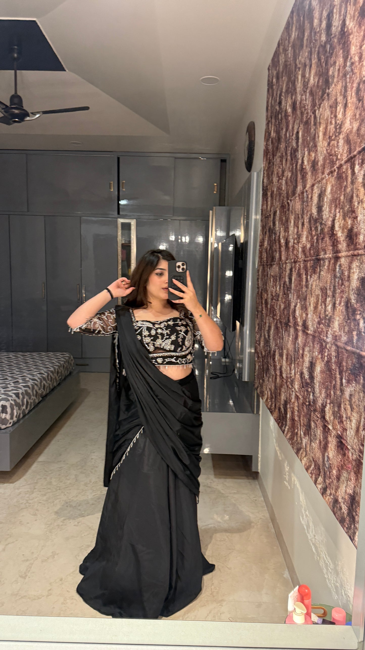Chandani Saree Black