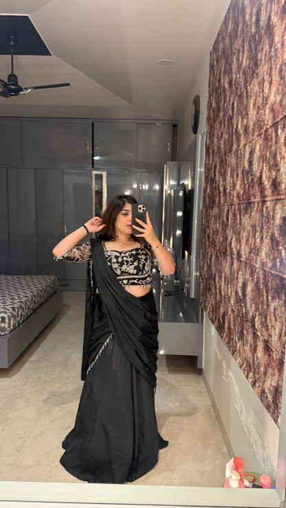 Chandani Saree Black