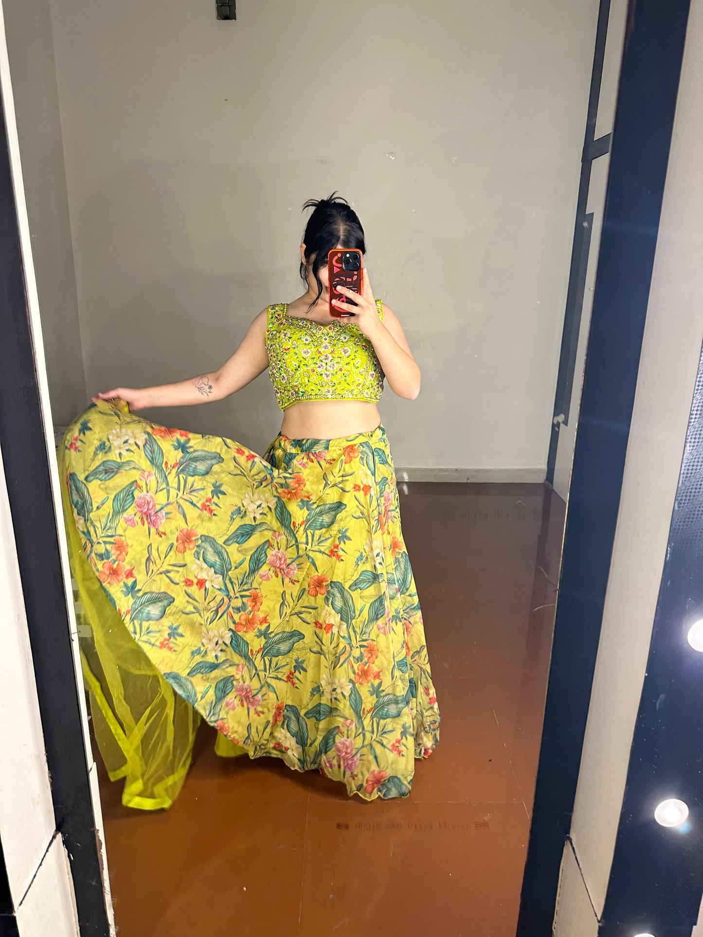 Organza lehenga